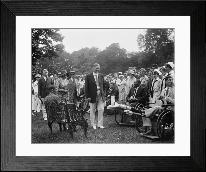 Framed Print : President Herbert Hoover and the First Lady at a White House reception for Veterans, June 27, 1929 Framed Print : President Herbert Hoover and the First Lady at a White House reception for Veterans, June 27, 1929