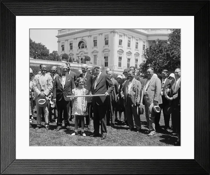 Framed Print : President Herbert Hoover meets with members of the Izaak Walton League, July 17, 1929. The environmental organization was founded in 1922 by fishing enthusiast Izaak Walton Framed Print : President Herbert Hoover meets with members of the Izaak Walton League, July 17, 1929. The environmental organization was founded in 1922 by fishing enthusiast Izaak Walton