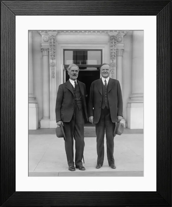 Framed Print : President Herbert Hoover and British Prime Minister Ramsey MacDonald at the White House. Oct. 5, 1929. (BSLOC_2015_16_86)