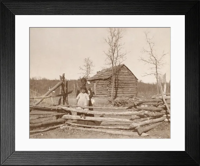 Framed Print : African American-Creek woman and child at their Southern homestead, ca. 1910-1930. (BSLOC_2015_16_129) Framed Print : African American-Creek woman and child at their Southern homestead, ca. 1910-1930. (BSLOC_2015_16_129)