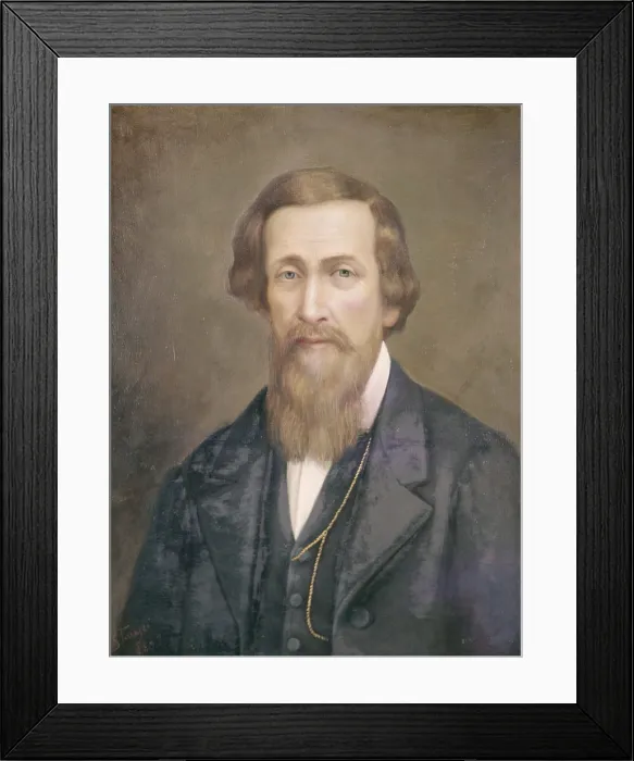 Framed Print : Portrait of Carlo Leopardi, by S. Ferrazzi, 19th Century, oil on canvas - Italy, Marche, Recanati, Leopardi Palace. Whole artwork view
