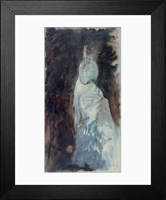 Framed Print : Veils and Silks (Veli e sete), by Giuseppe De Nittis, 1880, 19th Century, oil on canvas, 55 x 28 cm - Italy, Puglia, Barletta, Giuseppe De Nittis Collection. Whole artwork view