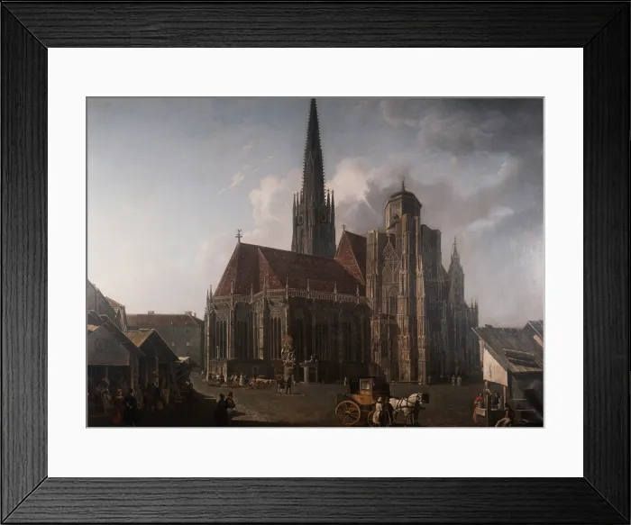 Framed Print : Saint Stepher Cathedral in Wien, by Rudolf Von Alt, 1834, 19th Century, watercolour - Whole artwork view