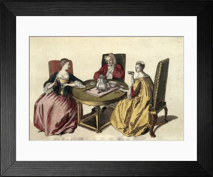 Framed Print : Chocolat time (18th c.). Engraving. - BeBa / Iberfoto / Everett Collection (383277)**US SALES ONLY** Framed Print : Chocolat time (18th c.). Engraving. - BeBa / Iberfoto / Everett Collection (383277)**US SALES ONLY**
