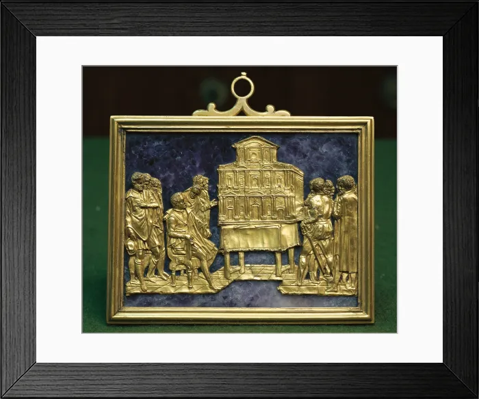 Framed Print : Bernard Buontalenti shows to Francis I the wooden model of the facade of St