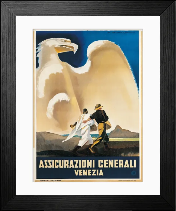 Framed Print : Assicurazioni Generali Venezia, by Marcello Dudovich, 1937, 20th Century, print, cm 140 x 100 - private collection Framed Print : Assicurazioni Generali Venezia, by Marcello Dudovich, 1937, 20th Century, print, cm 140 x 100 - private collection