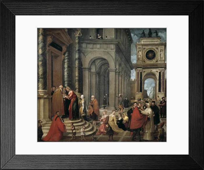 Framed Print : BADILE, Antonio (1518-1560). Presentation of Jesus in Temple. 1st half 16th c. Renaissance art. Cinquecento. Oil on canvas. ITALY. Turin. Galleria Sabauda (Sabauda Gallery)