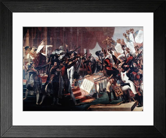 Framed Print : The distribution of the flags with the Imperial Eagle (5 December 1804), by Jacques-Louis David, 1810, 19th Century, oil on canvas, 610 x 970 cm - France, Versailles Framed Print : The distribution of the flags with the Imperial Eagle (5 December 1804), by Jacques-Louis David, 1810, 19th Century, oil on canvas, 610 x 970 cm - France, Versailles