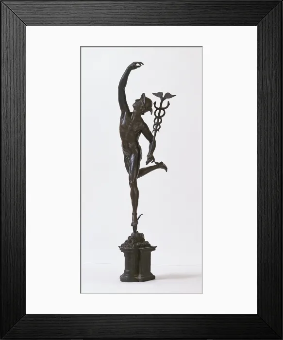 Framed Print : Mercury, by field of Jean de Boulogne known as Giambologna, 16th Century, 1550 about, bronze, full relief, - Italy, Veneto, Venice, Ca dOro Framed Print : Mercury, by field of Jean de Boulogne known as Giambologna, 16th Century, 1550 about, bronze, full relief, - Italy, Veneto, Venice, Ca dOro
