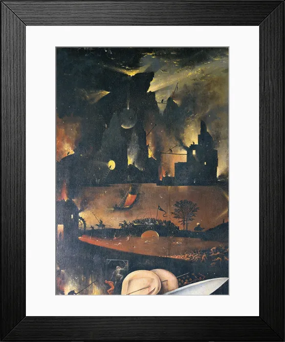 Framed Print : Garden of Earthly Delights - Hell Music, by Van Aeken Joren Anthoniszoon known as Bosch Hieronymus, 16th Century, 1503 -1504, oil on panel, cm 220 x 97 Framed Print : Garden of Earthly Delights - Hell Music, by Van Aeken Joren Anthoniszoon known as Bosch Hieronymus, 16th Century, 1503 -1504, oil on panel, cm 220 x 97