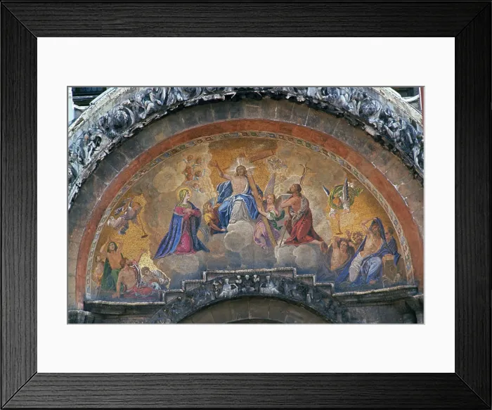 Framed Print : Triunph of Christ, by Liborio Salandri from a cardboard by Lattanzio Querena, 1836, 17th Century, mosaic - Italy, Veneto, Venice, Saint Marc Basilica. Whole artwork view