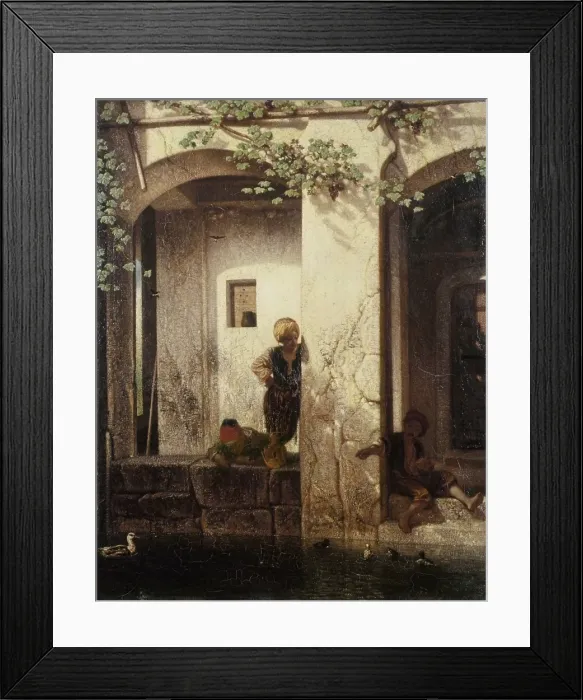 Framed Print : Remembery Turkey also known as Turkish Kids Close to a Fountain (Souvenir de la Turquie d'Asie dit Enfants turcs auprs d'une fontaine), by Alexandre Gabriel Decamps, 1846