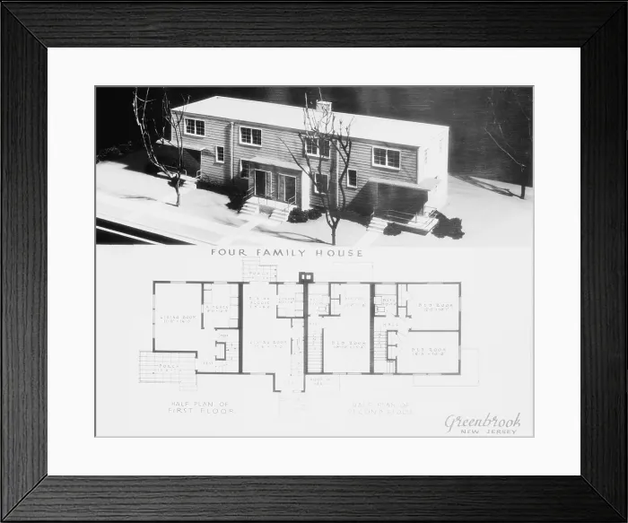 Framed Print : Model of a four-family house of a New Deal community planned for Green Brook, New Jersey Framed Print : Model of a four-family house of a New Deal community planned for Green Brook, New Jersey