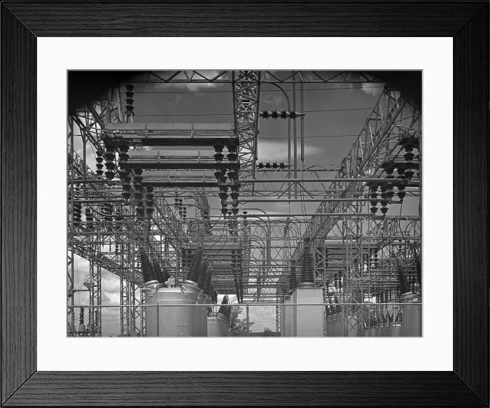 Framed Print : Electric switchyard at Watts Bar Dam of the Tennessee Valley Authority. Photo by Arthur Rothstein, June 1942 Framed Print : Electric switchyard at Watts Bar Dam of the Tennessee Valley Authority. Photo by Arthur Rothstein, June 1942