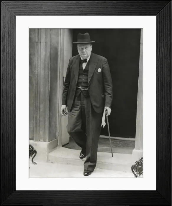 Framed Print : First Lord of the Admiralty, Winston Churchill leaves 10 Downing Street, April 7, 1940 Framed Print : First Lord of the Admiralty, Winston Churchill leaves 10 Downing Street, April 7, 1940