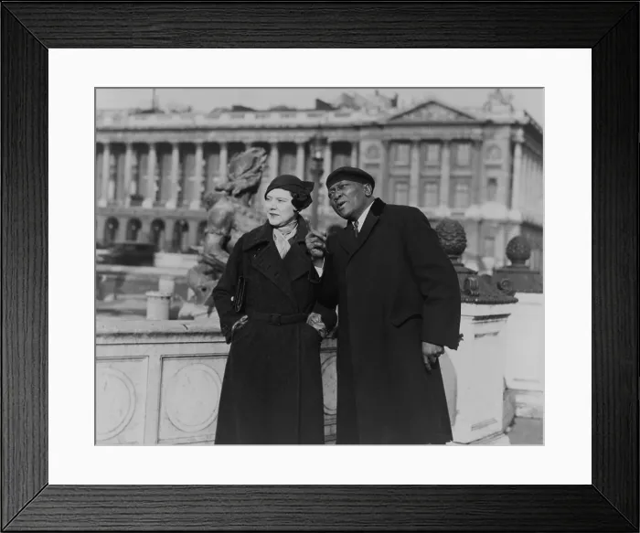 Framed Print : Jack Johnson and his third wife, Irene Pineau. At the Place de la Concorde in Paris, 1933. (BSLOC_2013_9_26)