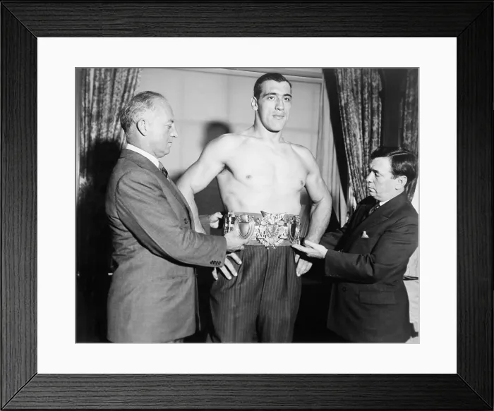 Framed Print : Primo Carnero, wearing World's Heavyweight Championship belt, Oct. 13, 1933