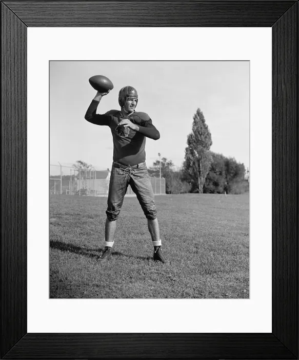 Framed Print : Sammy Baugh in his first season with the Washington Redskins, 1937. The 24 year old, 190 lb. 6 foot rookie would play with the Redskins until 1952. (BSLOC_2013_9_36) Framed Print : Sammy Baugh in his first season with the Washington Redskins, 1937. The 24 year old, 190 lb. 6 foot rookie would play with the Redskins until 1952. (BSLOC_2013_9_36)