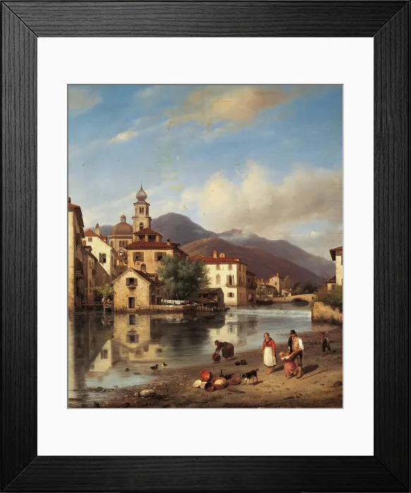 Framed Print : Landscape in Lombardy, by Giuseppe Canella, 1839, 19th Century, oil on canvas, cm 99, 5 x 148 - Italy, Lombardy, Milan, Brera Academy of Fine Art Collections. Detail Framed Print : Landscape in Lombardy, by Giuseppe Canella, 1839, 19th Century, oil on canvas, cm 99, 5 x 148 - Italy, Lombardy, Milan, Brera Academy of Fine Art Collections. Detail