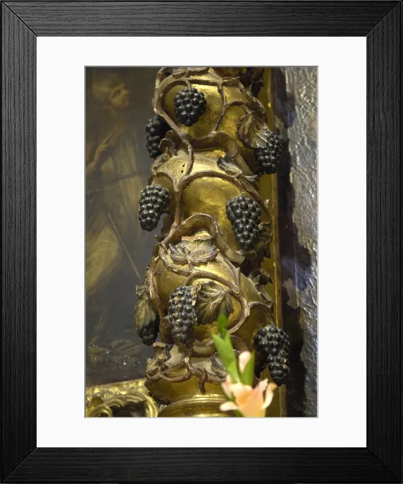 Framed Print : SPAIN. Carinena. Church of Our Lady of Assumption. Detail of grapes on the baroque altarpice. - Rafa Perez / Iberfoto / Everett Collection (385846)**US SALES ONLY** Framed Print : SPAIN. Carinena. Church of Our Lady of Assumption. Detail of grapes on the baroque altarpice. - Rafa Perez / Iberfoto / Everett Collection (385846)**US SALES ONLY**