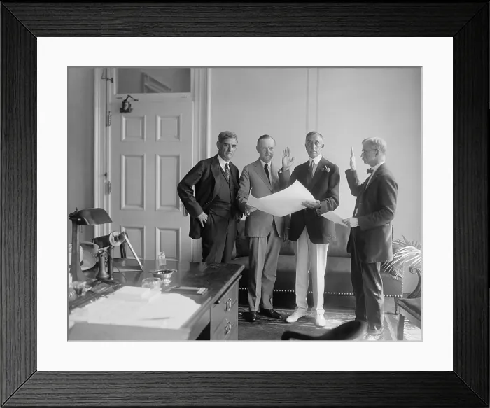 Framed Print : Campbell Bascom Slemp sworn in as Presidential Secretary to Calvin Coolidge, Sept 4, 1923