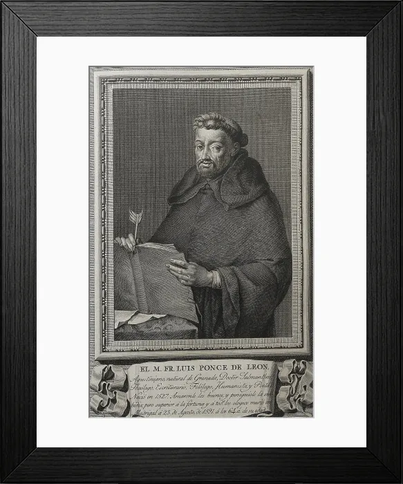 Framed Print : BARCELoN, Juan (1739-1801). Portrait of Fray Luis de Leon. 1791. Engraving. SPAIN. Salamanca. Salamanca University Library. - J Framed Print : BARCELoN, Juan (1739-1801). Portrait of Fray Luis de Leon. 1791. Engraving. SPAIN. Salamanca. Salamanca University Library. - J