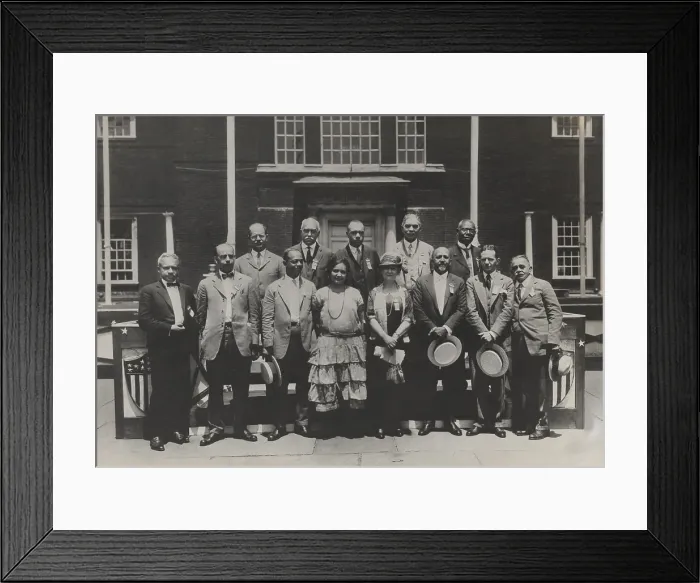 Framed Print : Thirteen African American attendees of a Convention in Philadelphia in the 1920s. Group includes Mary Ovington, W. E. B Framed Print : Thirteen African American attendees of a Convention in Philadelphia in the 1920s. Group includes Mary Ovington, W. E. B