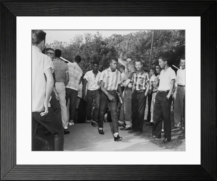 Framed Print : African American students arrive at Clinton High School Framed Print : African American students arrive at Clinton High School