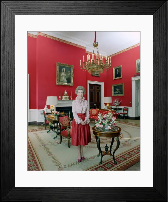 Framed Print : Official Portrait of First Lady Nancy Reagan in the Red Room of the White House. February 7, 1981 Framed Print : Official Portrait of First Lady Nancy Reagan in the Red Room of the White House. February 7, 1981