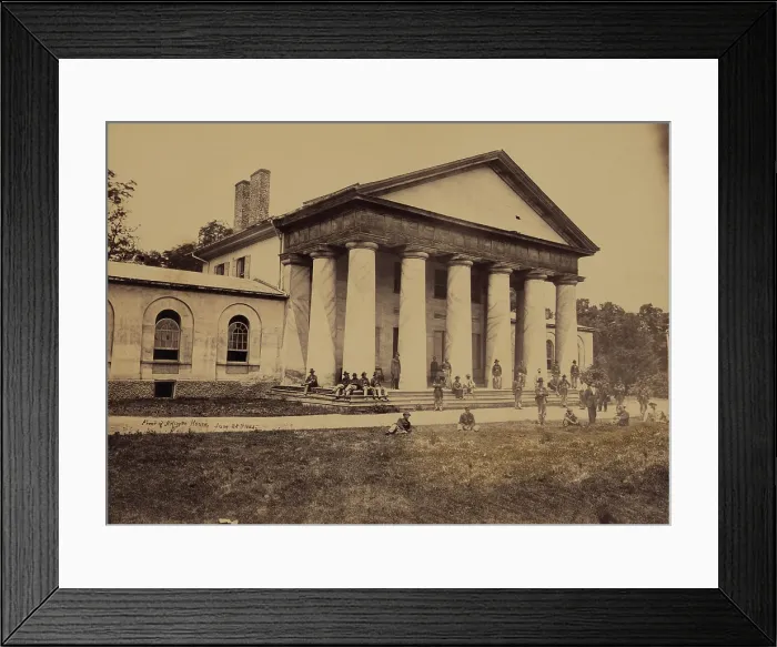 Framed Print : Arlington House, now a National Park Service Memorial to Robert E. Lee, was on the line of fortifications guarding Washington during the Civil War