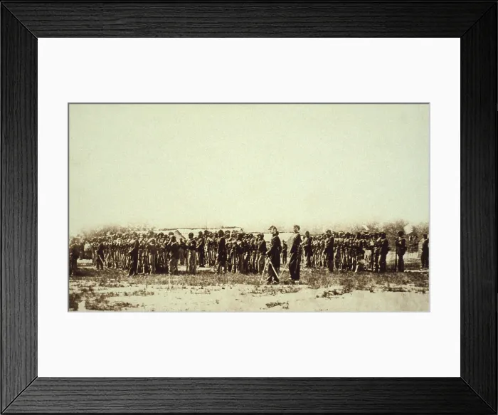 Framed Print : 1st U.S. Colored Infantry in formation during review Framed Print : 1st U.S. Colored Infantry in formation during review