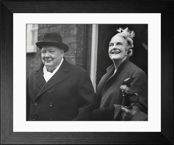 Framed Print : Wartime Premier, Winston Churchill, with his wife Clementine on his 75rd Birthday Framed Print : Wartime Premier, Winston Churchill, with his wife Clementine on his 75rd Birthday