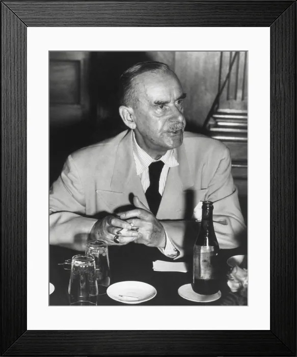 Framed Print : Thomas Mann, German novelist, short story writer, essayist, and 1929 Nobel laureate. Photo ca. 1940, possibly after his 1939 emigration to the U.S. to escape Nazi persecution