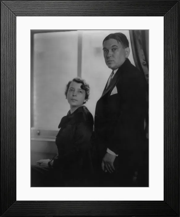 Framed Print : H.L. Menken with his wife, Sara Haardt, a Goucher College professor and writer. She died in 1935, only 5 years after their 1930 marriage. (BSLOC_2013_9_60)
