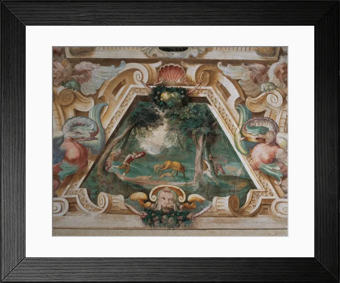 Framed Print : Decoration of Villa Visconti Borromeo Litta in Lainate, by Carlo Antonio Procaccini, 1587 - 1589 about, 16th Century, fresco, - Italy, Lombardy, Milan, Lainate