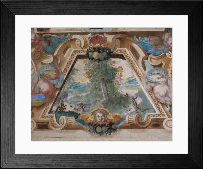 Framed Print : Decoration of Villa Visconti Borromeo Litta in Lainate, by Carlo Antonio Procaccini, 1587 - 1589 about, 16th Century, fresco, - Italy, Lombardy, Milan, Lainate