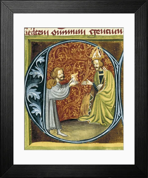 Framed Print : CHARLES IV of Luxembourg (1316-1378). King of Bohemia (1346-1378), Holy Roman Emperor (1355-1378) and Elector of Brandenburg. Book of Rural Benefits