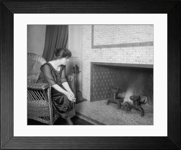 Framed Print : Anita Pollitzer in front of fireplace, ca. 1920. Pollitzer was a women suffrage activist and held leadership positions in the National Woman's Party. (BSLOC_2015_16_201) Framed Print : Anita Pollitzer in front of fireplace, ca. 1920. Pollitzer was a women suffrage activist and held leadership positions in the National Woman's Party. (BSLOC_2015_16_201)