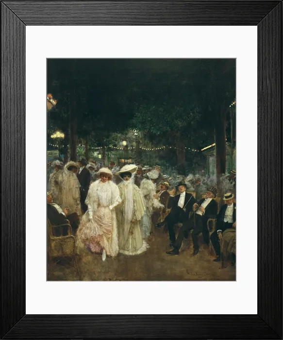 Framed Print : BERAUD, Jean (1849-1935). The Gardens of Paris, or The Beauties of the Night. 1905. Oil on canvas. FRANCE. Paris. Musee Carnavalet (Carnavalet Museum)