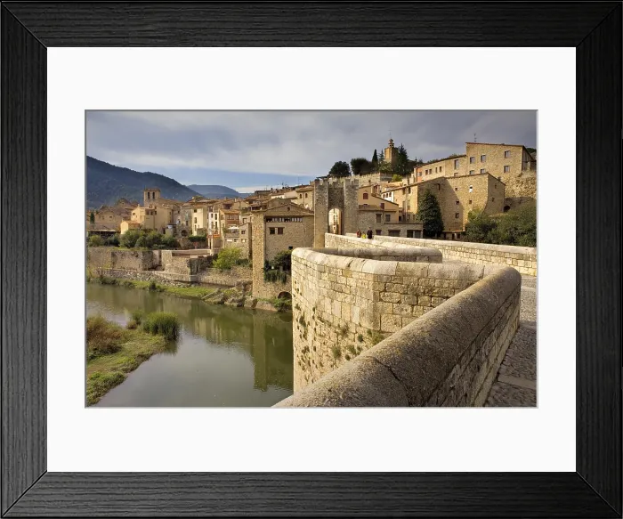 Framed Print : SPAIN. Besalu. Romanesque bridge over the Fluvi river. Romanesque art. - Lucas Vallecillos / Iberfoto / Everett Collection (387516)**US SALES ONLY**