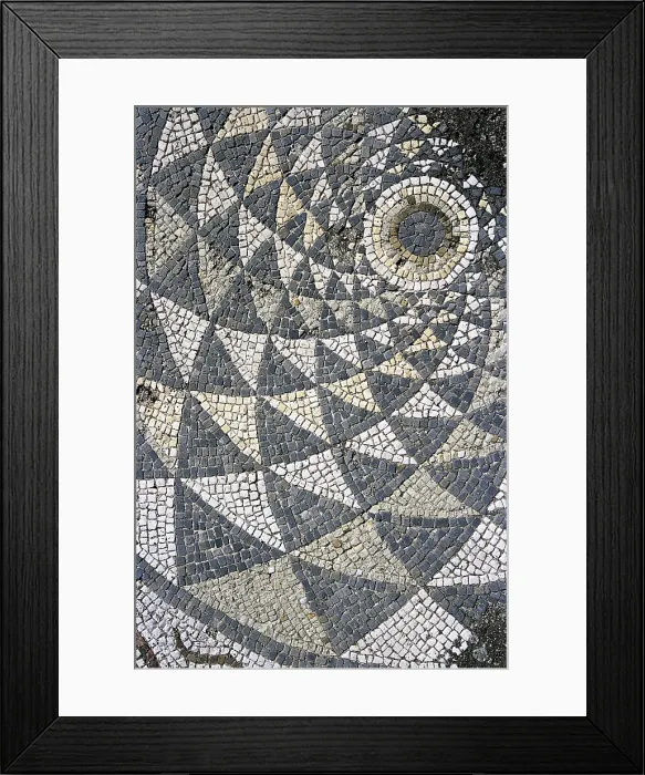 Framed Print : SPAIN. Mataro. Iluro. Torre Llauder (2nd-1st c. BC). Provincial farmhouse. Mosaic of the triclinium. Roman art. Republican period. Mosaic