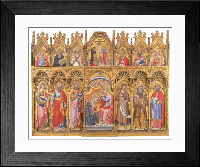 Framed Print : Polyptych, by Simone dei Crocifissi, 1385 - 1390, 14th Century, tempera on panel, cm 142, 5 x 186, 5 - Italy, Emilia Romagna, Bologna, National Picture Gallery