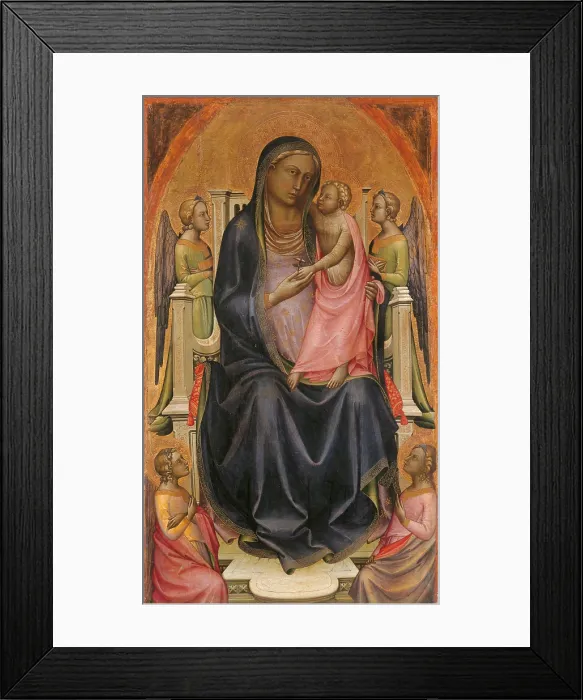 Framed Print : Madonna Enthroned with Child, by Pietro di Giovanni known as Lorenzo Monaco, 1402 - 1403 about, 15th Century, tempera on panel, cm 127, 5 x 75 - Italy, Emilia Romagna, Bologna