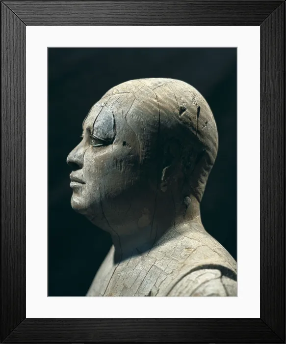 Framed Print : Ka-aper lcalled 'Sheikh El-Beled'. ca. 2465 BC. Detail of the head
