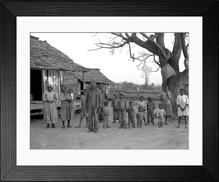 Framed Print : African American descendants of former slaves of the Pettway Plantation in Gees Bend, Alabama. 1937. Plantation in Gees Bend, Alabama. 1937. Plantation in Gees Bend, Alabama. 1937