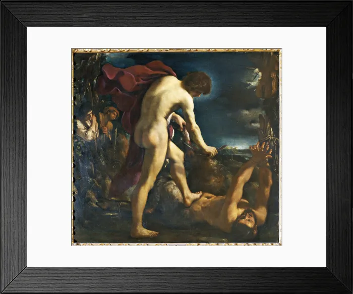 Framed Print : Apollos and Marsyas, by Barbieri Giovan Francesco known as il Guercino, 17th Century, 1618, oil on canvas, cm 185, 5 x 200 - Italy, Tuscany, Florence, Palazzo Pitti