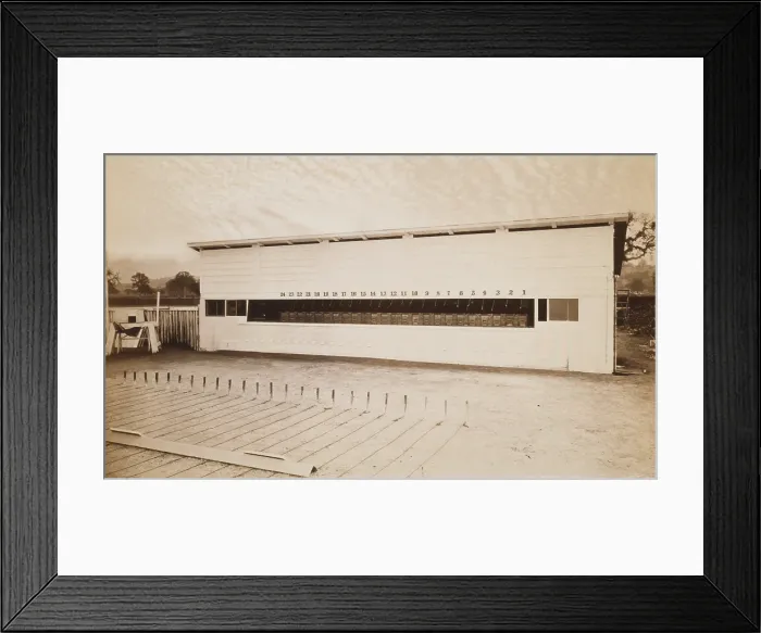 Framed Print : Operating track, designed by photographer Eadweard Muybridge (1830-1904), for his use of multiple cameras to capture motion