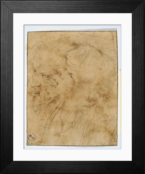 Framed Print : Mans Head, by school of, 16th Century, - Italy, Piemonte, Turin, Royal Library, Dis. Cart. 1929 bis. (621882) Everett CollectionMondadori Portfolio**US SALES ONLY**