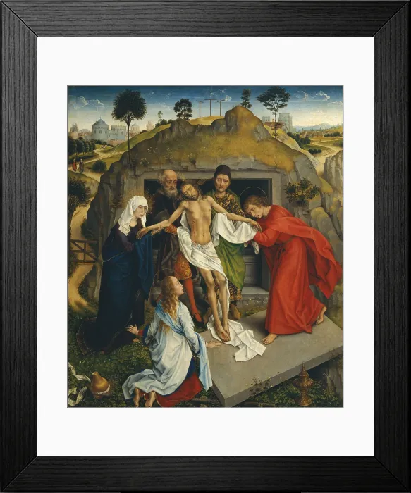 Framed Print : The Entombement of Christ - Lamentation over the Dead Christ, by Van der Weyden Rogier, 15th Century, 1450 about, oil on panel (oak), cm 111 x 95 - Italy, Tuscany, Florence