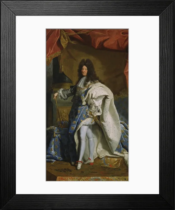 Framed Print : Portrait of Louis XIV, by Hyacinthe Rigaud studio, 1701, French painting, oil on canvas Framed Print : Portrait of Louis XIV, by Hyacinthe Rigaud studio, 1701, French painting, oil on canvas